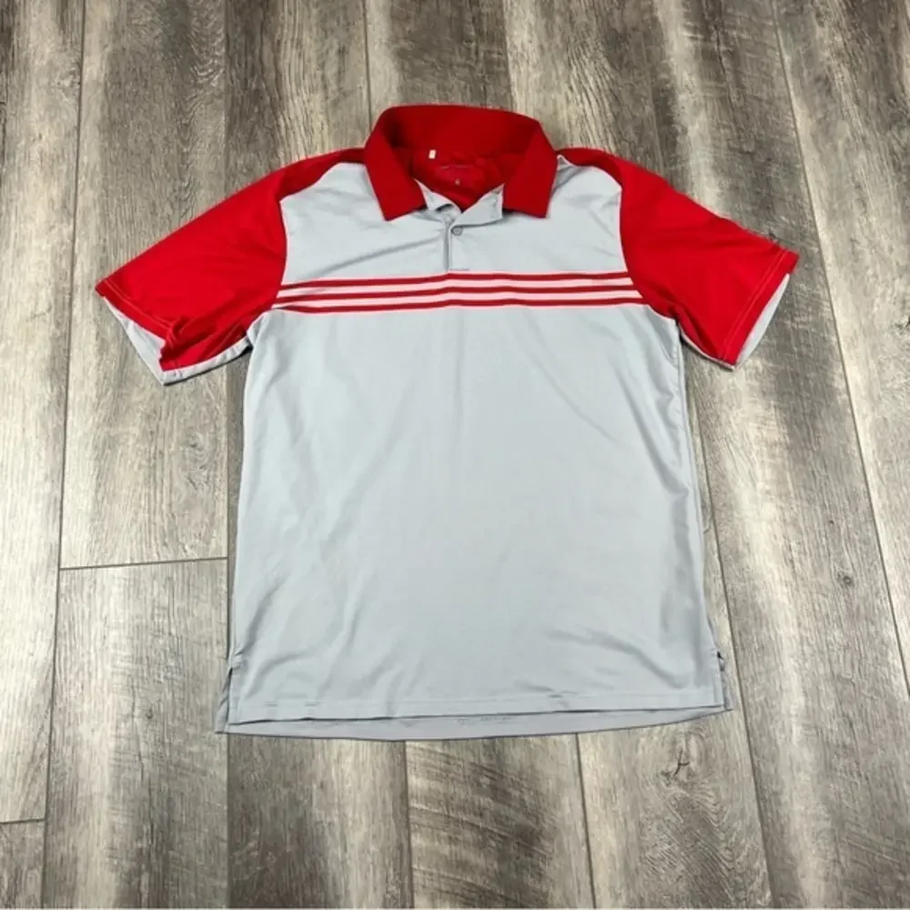 Adidas‎ Mens Red Stripe Polo Top